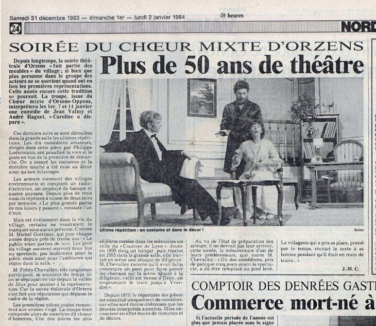 24heures 2-janv-1984 CAROLINE A DISPARU ORZENS