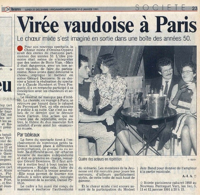 24heures 2-janv-1991 PERROQUET VERT ORZENS