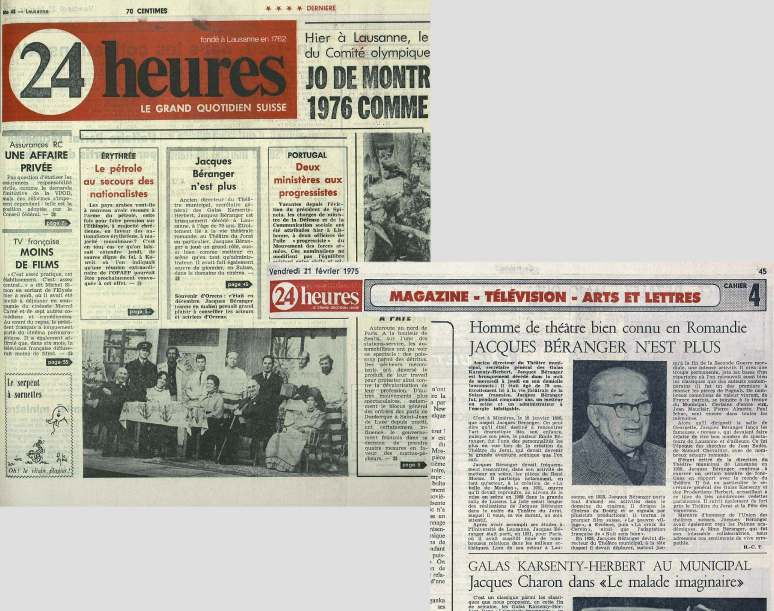 24heures 21 fevrier-1975 JACQUES BERANGER N-EST PLUS