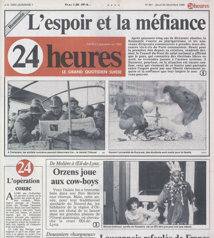 24heures 28 decembre 1989 page 1 DU VENT DANS LES BRANCHES DE SASSAFRAS ORZENS