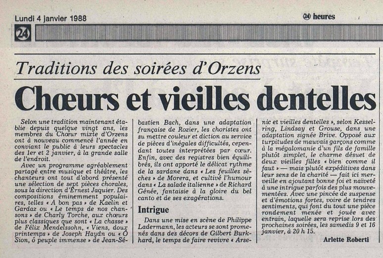 24heures 4-janv-1988 ARSENIC ET VIEILLES DENTELLES ORZENS