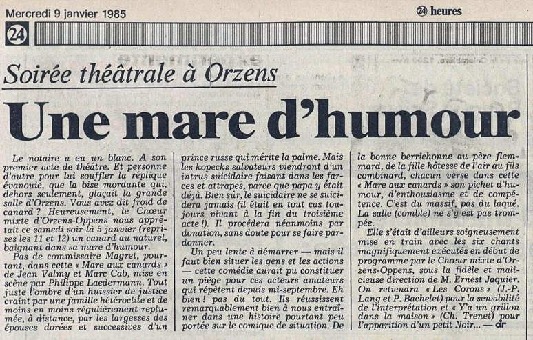 24heures 9-janv-1985 LA MARE AUX CANARDS ORZENS