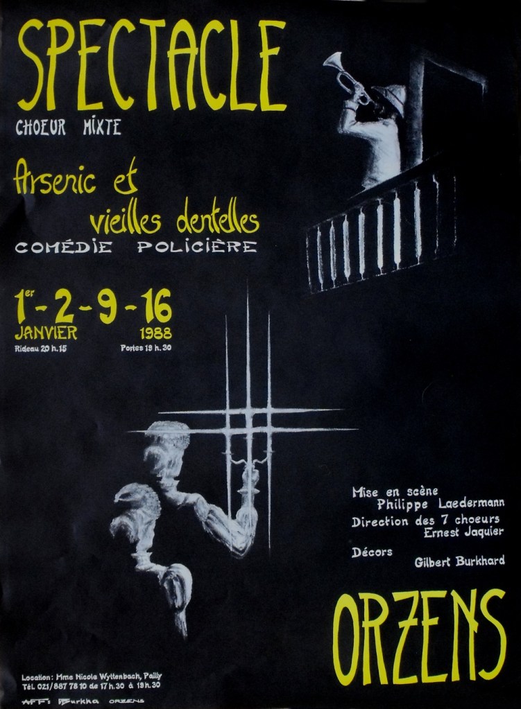 affiche Arsenic et vielles dentelles janvier-1988 Orzens