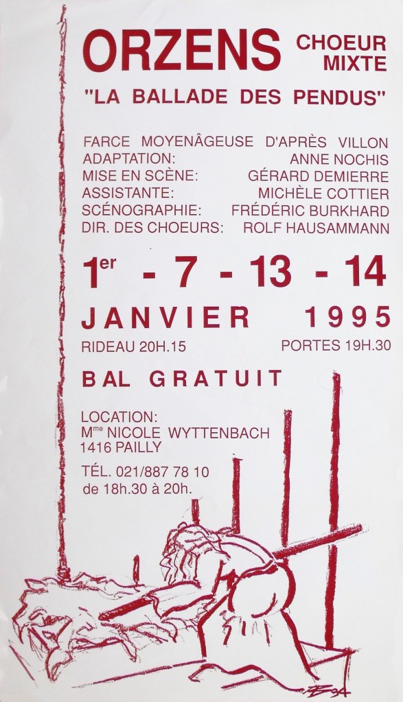 affiche BALLADE DES PENDUS janvier-1995 Orzens