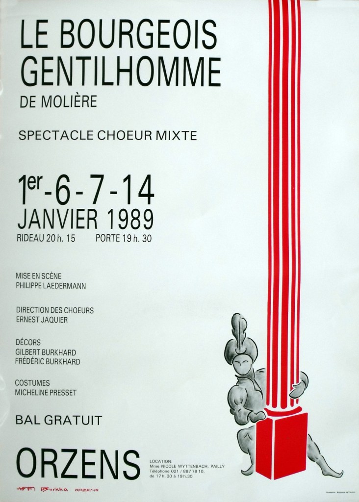 affiche LE BOURGEOIS GENTILHOMME janvier 1989