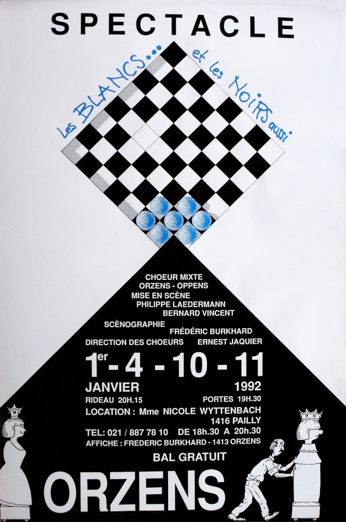 affiche Les BLANCS et les NOIRS aussi janvier-1992 Orzens