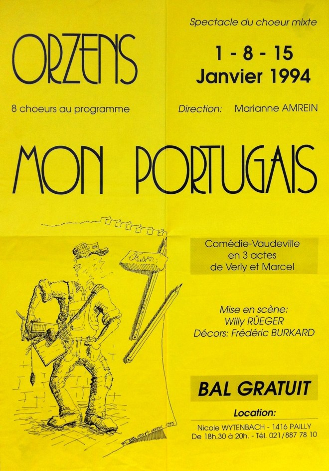 affiche MON PORTUGAIS janvier-1994 Orzens