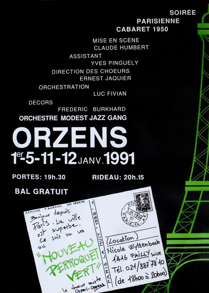 affiche NOUVEAU PERROQUET VERT janvier-1991 Orzens