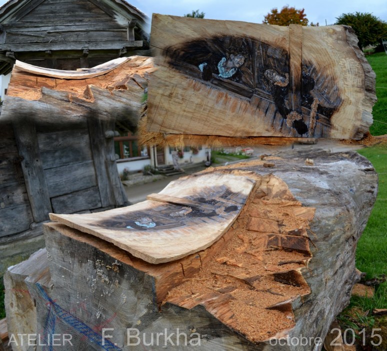 Planche/page sortie du tronc de la colonne intérieur. «AU NOUVEAU PERROQUET VERT» Janvier 1991 (Inès Gonin et Corinne Deriaz-Ellenberger)