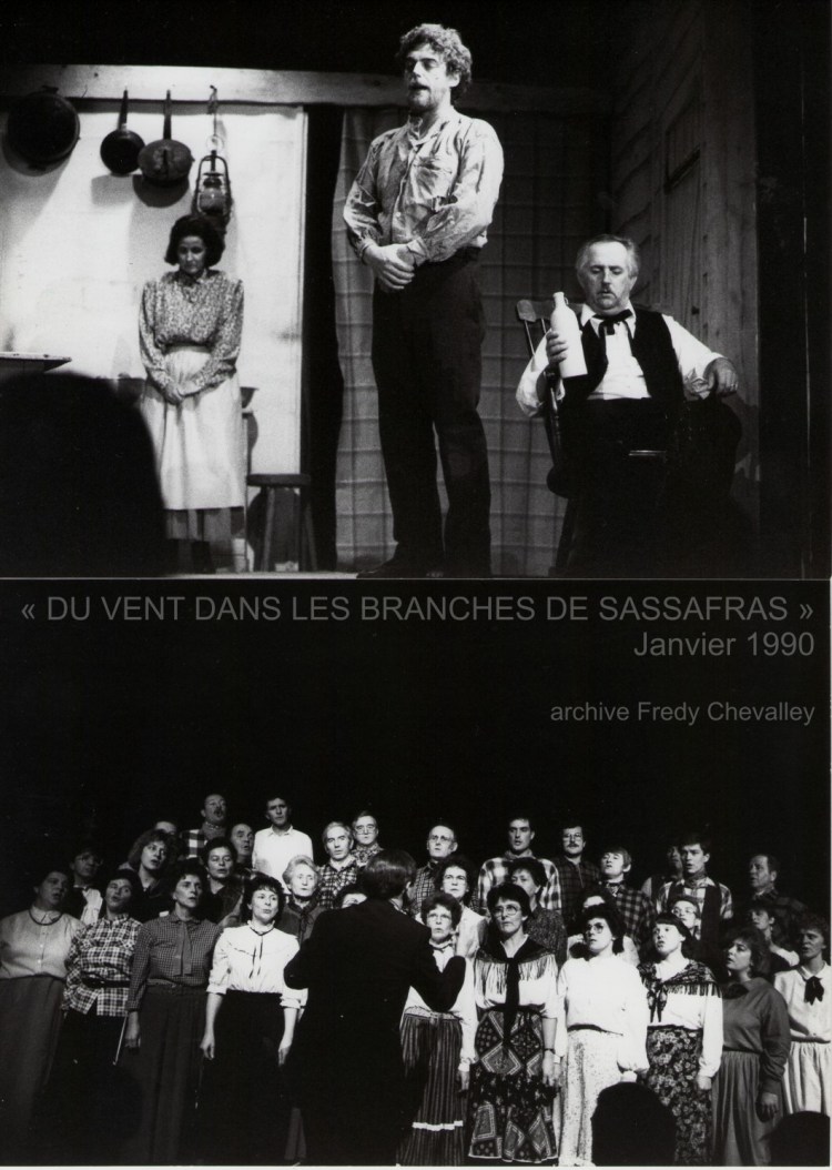 Du vent dans les branches de sassafras en haut: Evolène Burkhard, Bernard Vincent, Jean Gonin en bas: le cœur dirigé par Ernest Jaquier