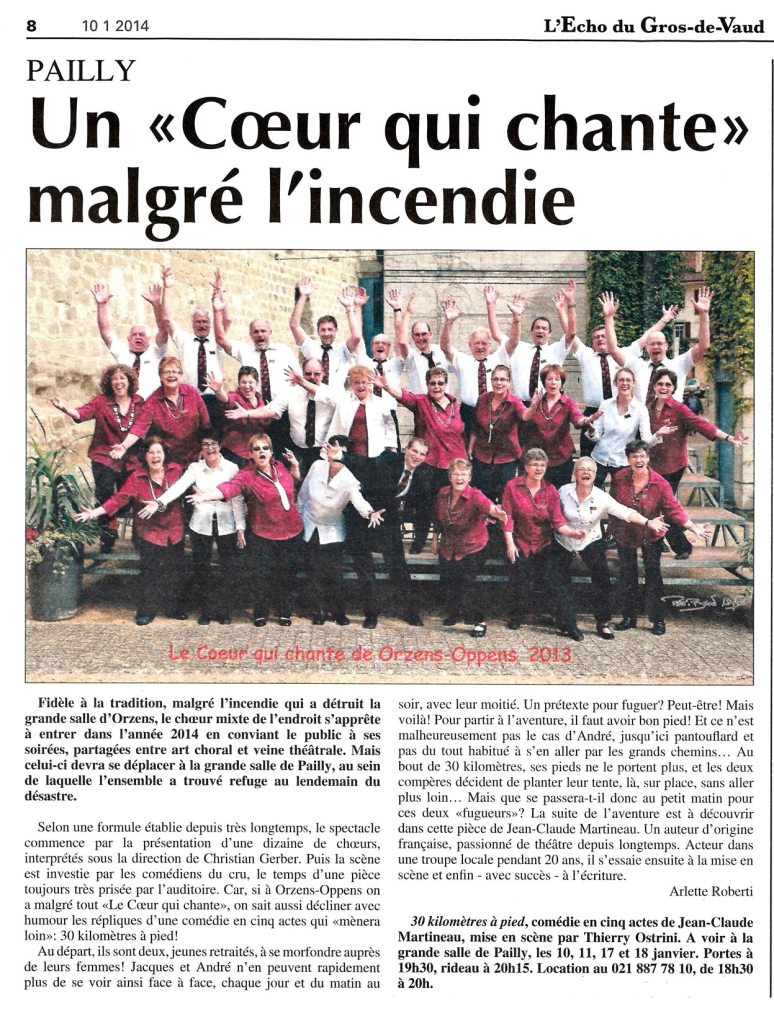 Echo du Gros-de-Vaud 10janvier2014 30 kilometre a pied Pailly