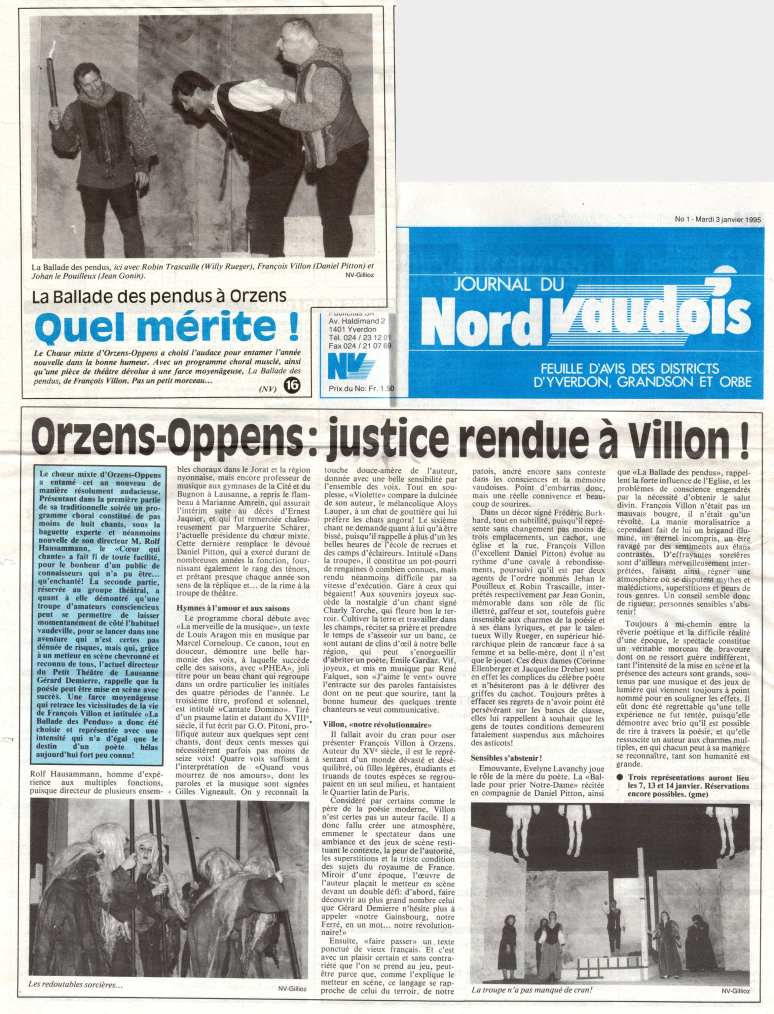journal de nord vaudois 3-janvier-1995 La balade des pendus Orzens