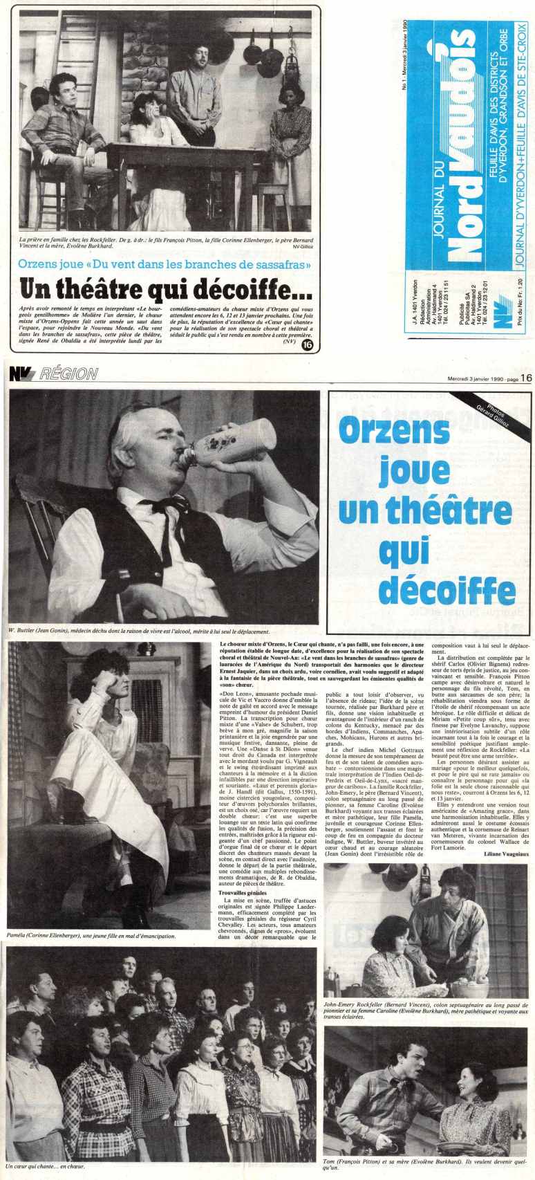 Journal du Nord vaudois 3 janvier 1990 du vent dans les branches de sassafras Orzens