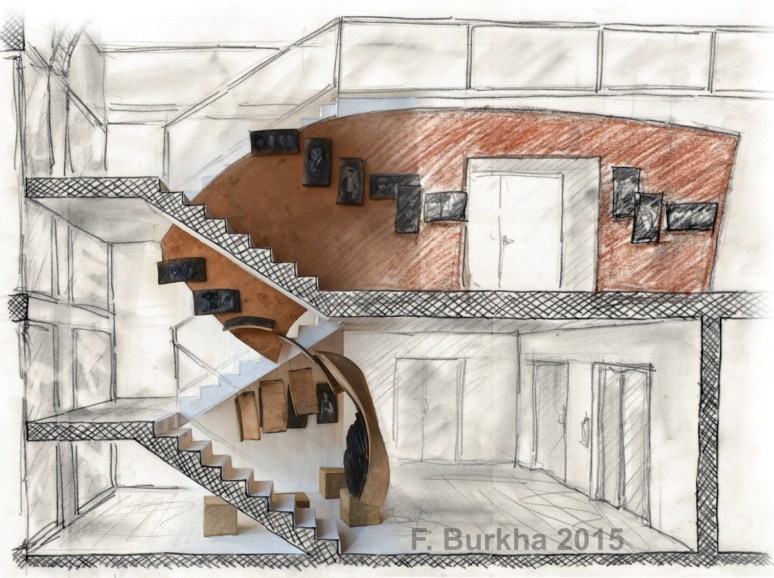 Projet d'installation intérieur, esquisse d'étude.