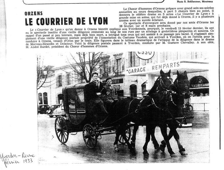 yverdon revue 1953 le courrier de Lyon Orzens