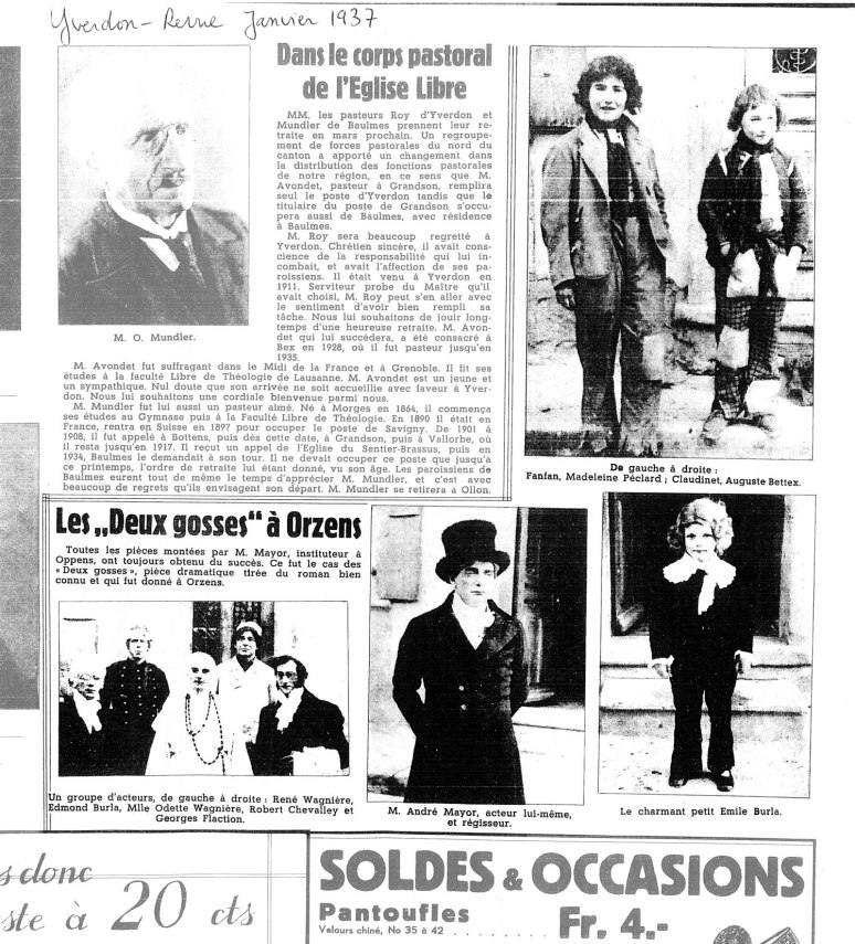yverdon revue janvier 1937 les deux gosses Orzens