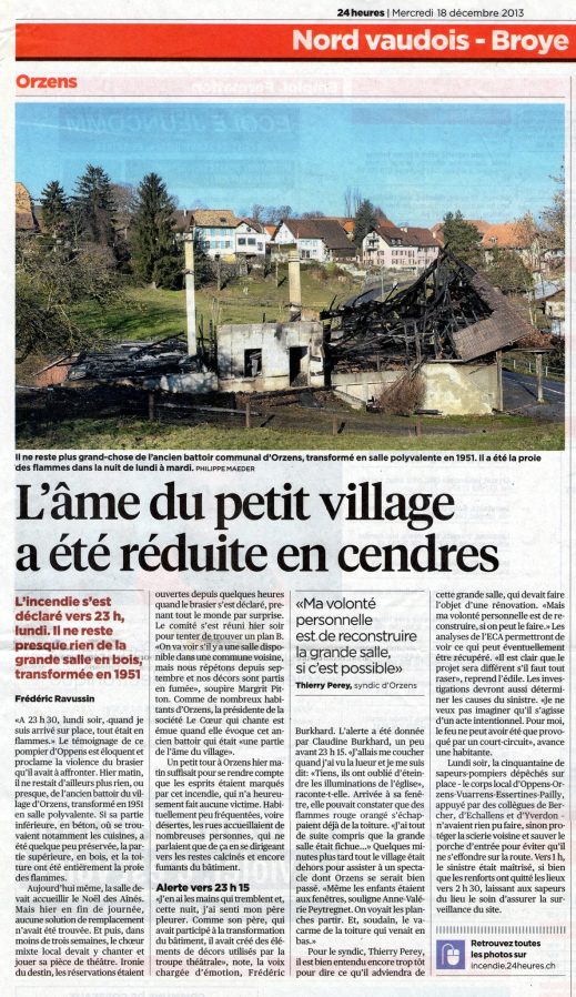24heures INCENDIE 18 decembre 2013