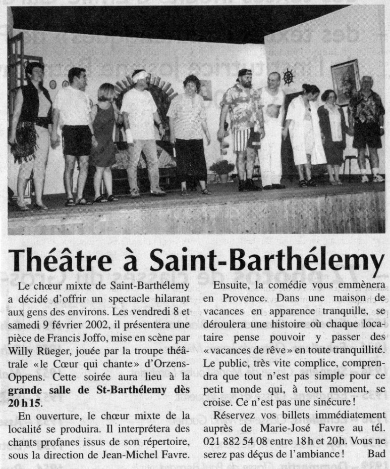 Echo du Gros-de-Vaud vacances de reve Orzens fevrier 2002
