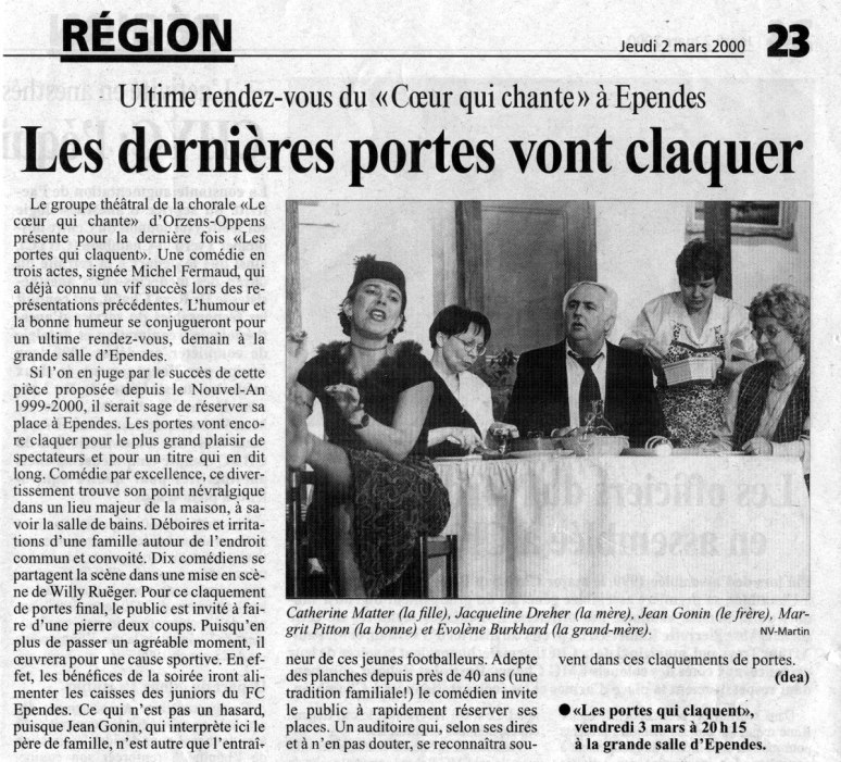 journal N V Les portes claquent Orzens_Ependes 2 mars 2000