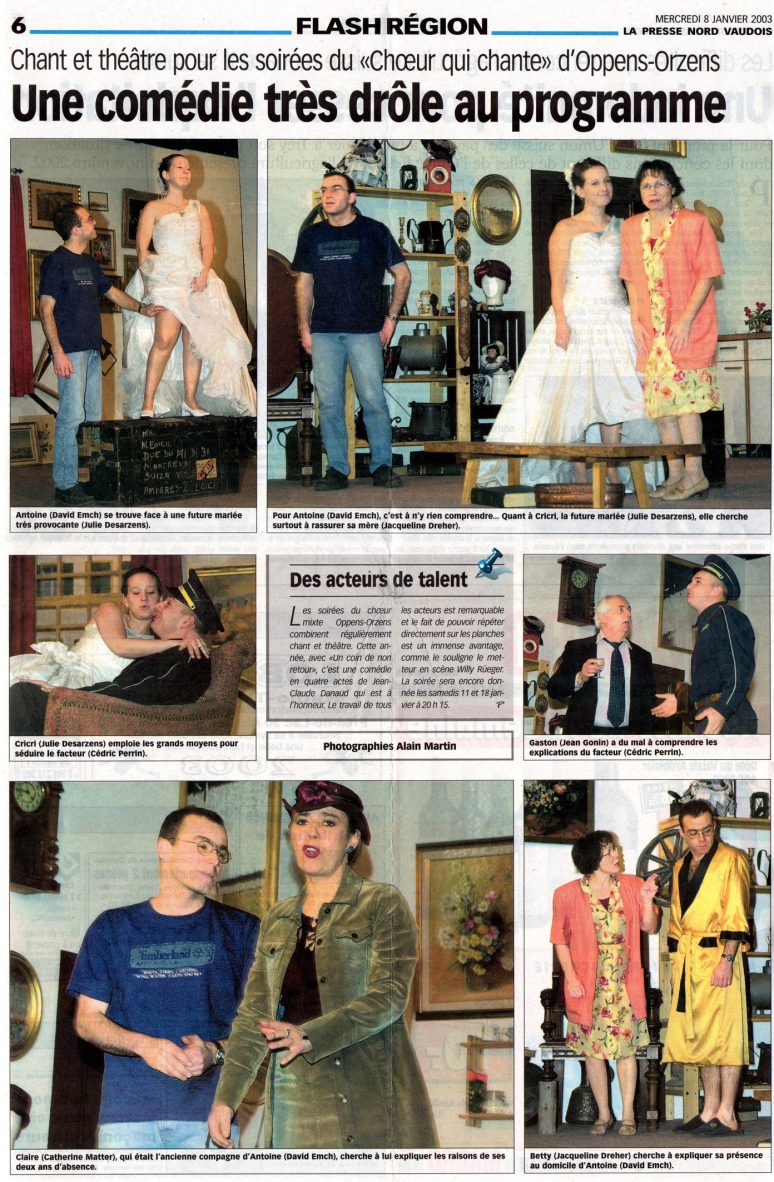 la presse N V Coin de non retour Orzens 8 janvier 2003