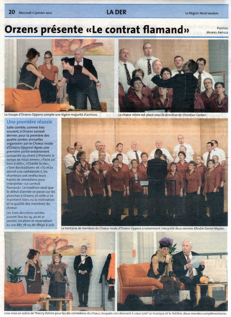 la Region N V le contrat flamand Orzens 19 janvier 2011