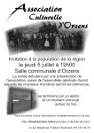 invitation assemblee ASSOCIATION CULTURELLE ORZENS&nbsp;5-juillet-2018
